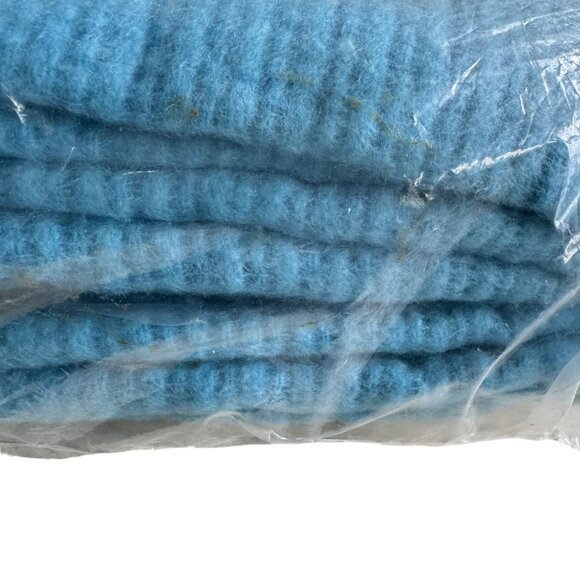 Vintage New Old Stock Beacon Napped Thermal Twin/Full Blanket Blue Satin Edge - Picture 5 of 14